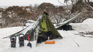 Winter Tarp Camping in the Australian Snow