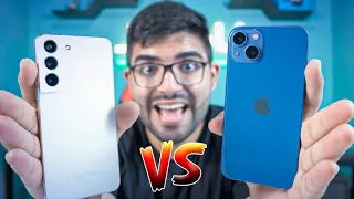 EITA! Galaxy S22 dá uma surra no IPhone 13? Qual é o mais completo? Câmera, bateria... COMPARATIVO🤩