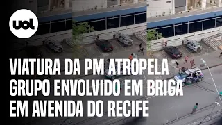 Viatura da PM atropela homens que brigavam em avenida durante Parada da Diversidade em Recife