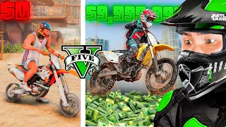 PASO de PILOTO de MOTOCROSS POBRE a MILLONARIO en GTA 5! (Mods)