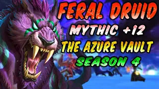 Feral Druid Pov Mythic +12 The Azure Vault | Season 4 Dragonflight 10.2.6 | Retail | #feral