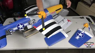 E-flite 1.5m P51 Mustang WWII Fighter Unboxing and Detailed Assembly Build Review