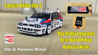 The Rally Legends 1/10 Lancia Delta  integrale Evo 2 Rally 1992 Test Out Off Box con batteria Nimh