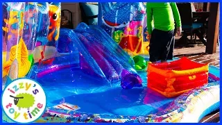 UNDER THE SEA PLAY CENTER! Fun Family Outdoors Pretend Play with WATER!