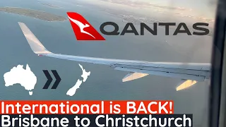 INTERNATIONALS BACK! Qantas Brisbane to Christchurch Economy Class Trip Report | QF135 Flight Review