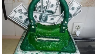 Торт сумка / The bag. Green handbag. Cake