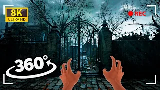 ☠Night at the cemetery | 360° Video | 8K👻