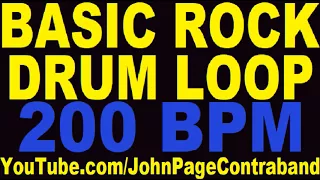 Basic Rock Drum Beat 200 bpm for Guitar and Bass Loop Play Along Jam