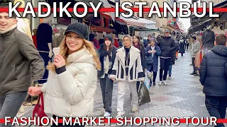 Kadikoy fashion market fake market shopping tour Asian side Istanbul 2024 |4K