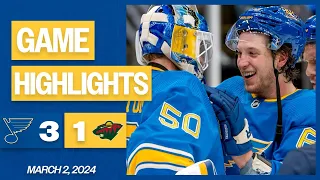 Game Highlights: Blues 3, Wild 1