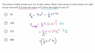 Volume word problems — Harder example | Math | SAT | Khan Academy