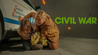 صحفيه بتحاول توصل للرئيس اثناء حرب اهليه حاصله في امريكا | ملخص فيلم civil war