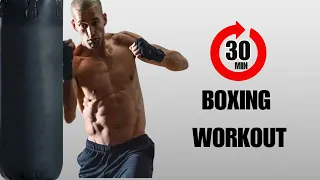 30 Minute Boxing Heavy Bag HIIT Workout. Power