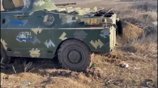 A Ukrainian BRDM-2 scout car was captured by the DNR forces with KPV heavy machine gun installed.