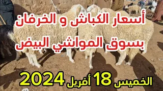 أسعار الكباش  و الخرفان من سوق البيض للمواشي الخميس 18 أفريل 2024