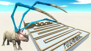 Escape From Alien Rhinoceros - Last Survivor - Zigzag Course | Animal Revolt Battle Simulator