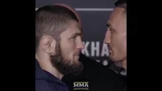 Khabib vs Max Holloway face off