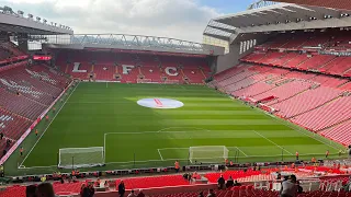 Walk round tour of Liverpool FC Anfield stadium Feb 2024