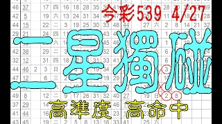 【神算539】4月27日 上期中33 今彩539 二星獨碰