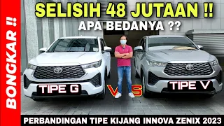 Bongkar !! Perbandingan Toyota Kijang Innova Zenix Tipe G VS V Non Hybrid 2023 Exterior & Interior