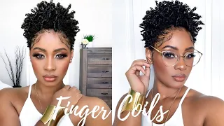 Shiny Defined Moisturized Finger Curls & Coils on Tapered Cut | Short Natural Hair Tutorial