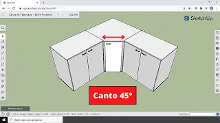 Como Projetar Bancada de Canto 45°