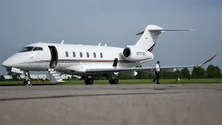 CLOSE UP Challenger 350 Startup and Takeoff!