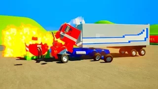 Crazy Truck Accident Vs Propane !!! Brick Rigs