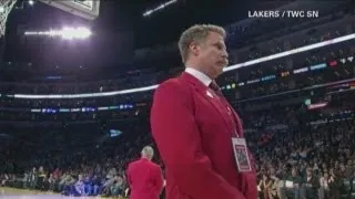 Will Ferrell acts as security guard at LA Lakers game