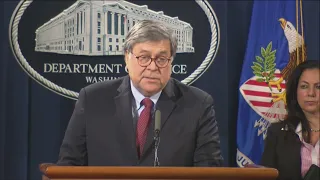 US Atty General William Barr holds press conference with DOJ officials