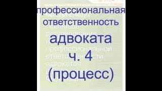 Профессиональная ответственность адвоката (ч. 4. Процесс)