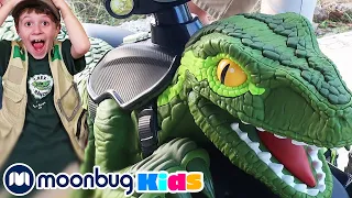 Dinosaur Green Raptor Ride | Jurassic Tv - Dinosaur Adventures for Kids!