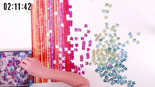 1000 Piece Puzzle done from left to right-Fun/Satisfying Time Lapse