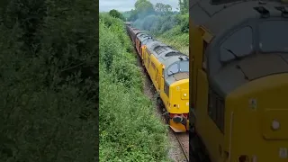 Class 97 & 37 hauling a loaded timber train on the Cambrian Coast near to Aberystwyth #shortvideo
