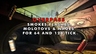 **WORKS IN 2021** CSGO- Overpass smokes and nades for noobs [64 and 128 tick]