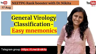 Easy mnemonics- General Virology Classification| Microbiology  mnemonics|Crack NEETPG in 30 days