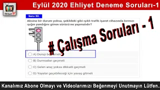 Ehliyet Sınavı Soruları EYLÜL 2020 Çalışma Soruları - 1