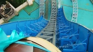 Atlantis Adventure Roller Coaster Front Seat POV Lotte World South Korea