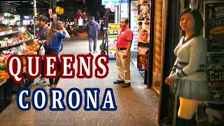 Queens, Corona, walking on Roosevelt Avenue