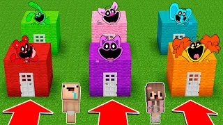 ¡NO ELIJAS LA CASA DEL SMILING CRITTER EQUIVOCADO! 🏠😱 BEBE NOOB vs POPPY PLAY TIME 3 MINECRAFT