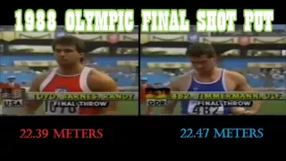 1988 OLYMPICS SHOT PUT FINALS RANDY BARNES & ULF TIMMERMANN.