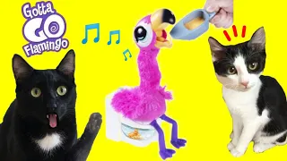 Laia y Ana juegan con el flamenco GOTTA GO FLAMINGO y los gatitos / Videos de juguetes para niños