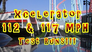 Knott's Berry Farm Xcelerator 112 & 117 MPH Testing Runs!!!