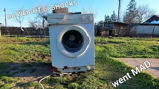 Arctic washing machine destruction without counterweight