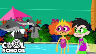 Super Drew Saves the Water Park from Space Sharks | Cool School Cartoons for Kids