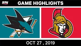 NHL Highlights | Sharks vs. Senators – Oct. 27, 2019