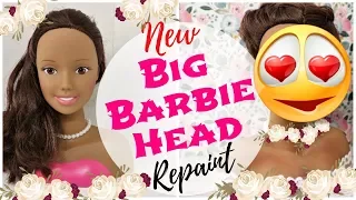 MY PRETTIEST BIG BARBIE DOLL REPAINT / How To Draw Realistic Doll Face, Eyes, Lips, Teeth, Smile