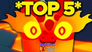 TOP 5 YouTubers Hatching TITANIC FIRE DRAGON In Pet Simulator 99