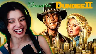 Australian's FIRST TIME watching Crocodile Dundee II & it was bloody AWESOME