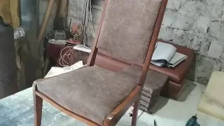 Перетяжка стула времен СССР. / Padding of a chair of times of the USSR.